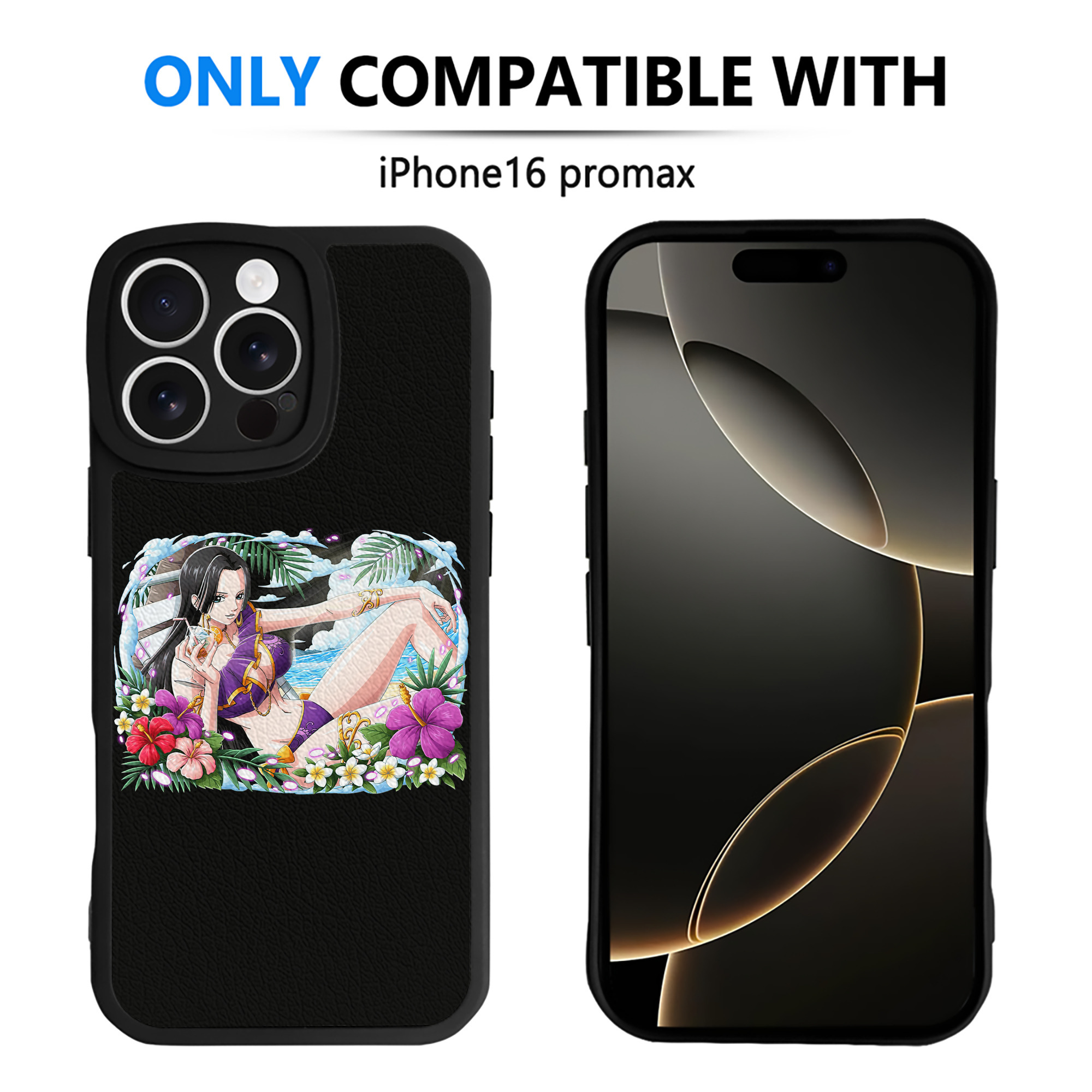 （画像用） ワンピース ボア・ハンコック ONE PIECE Boa·Hancock 【iPhone 16シリーズ対応】シリコンスマホケース（レザー調） 材質：シリコン